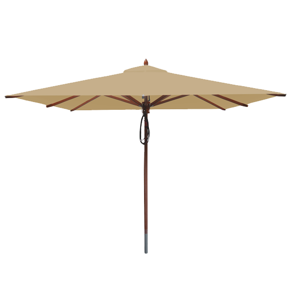 8-ft Square African Mahogany Umbrella