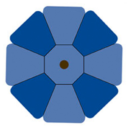 2 Valences on octagon-shaped patio umbrella canvas
