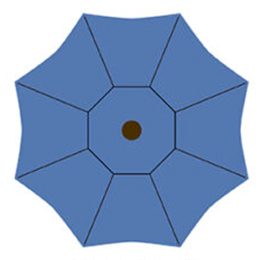 Standard octagon-shaped patio umbrella canvas