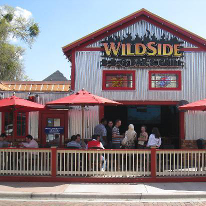 Umbrella with stand at Wildside Texas BBQ Bar Grill
